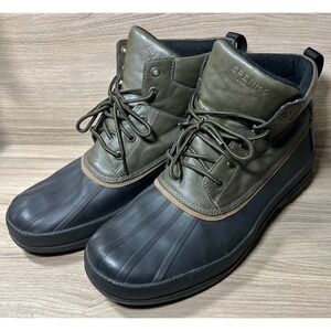 Sperry STS1955 Mens Duck Boots Waterproof Thinsulate Olive Black Size 13